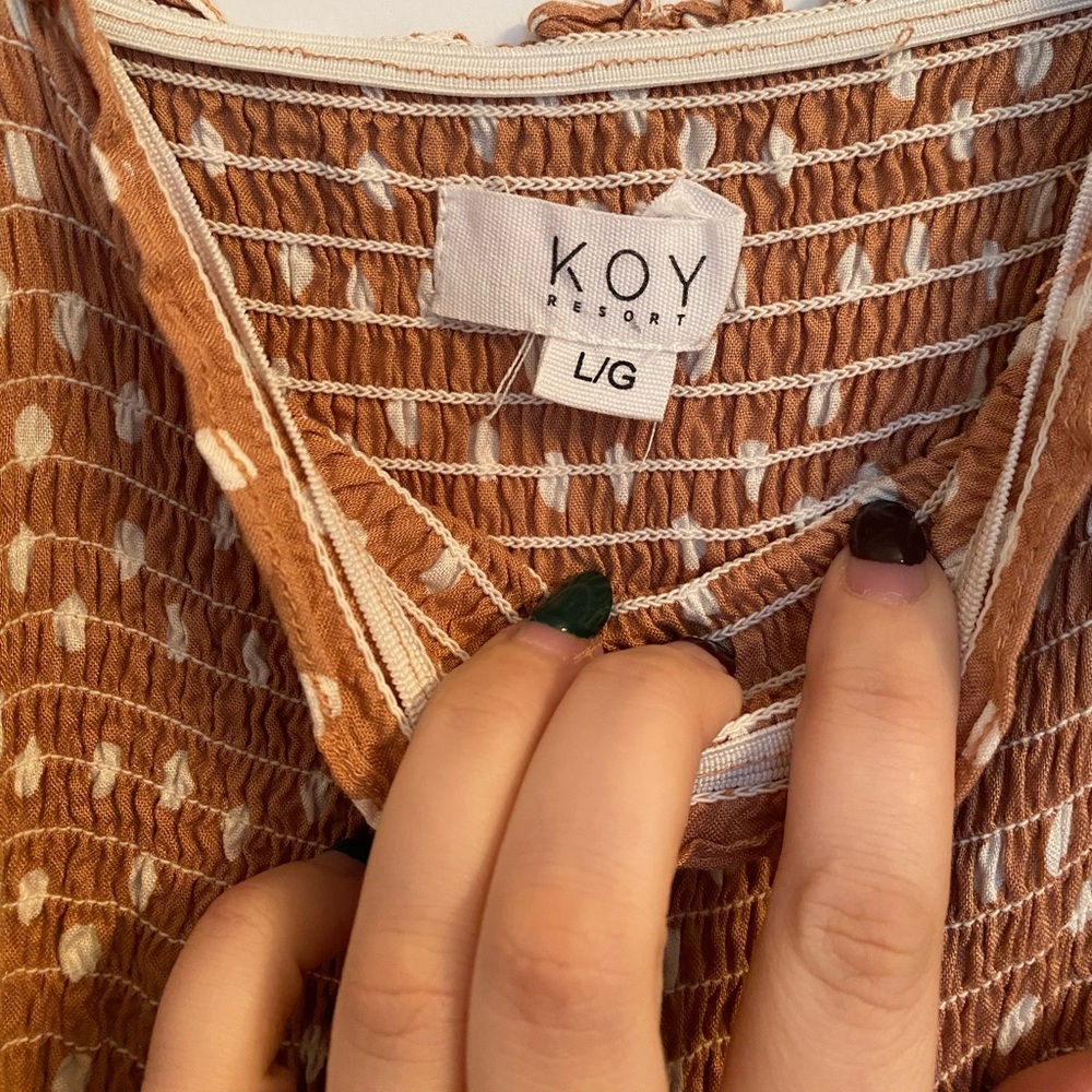 KOY RESORT- Brown Polka Dot Maxi jumper - Picture 6 of 7